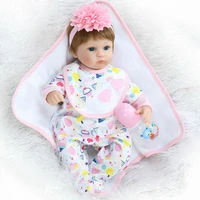 flexible lifelike reborn baby doll with hair toddler shower sleep accompany toy soft clothes doll kids supplies
