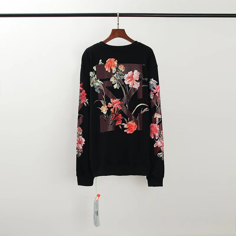 

Men Sweatshirts 2021 New Spring Autumn Fashion Hoodies Plum blossom arrows Printed Hip Hop Hoodies Sweatshirts Women Off White