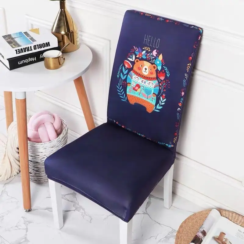 Спандекс покрывало для стула с принтом Обеденная рождественские покрытия дома