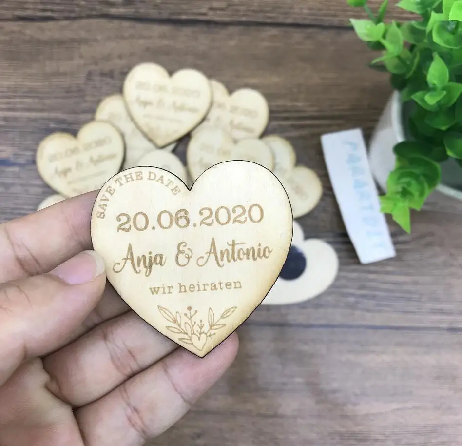 Каменщик банка сохранить дату магниты дерево деревенский Свадьба салфетки