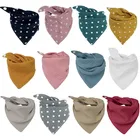 Хлопковый нагрудник для младенцев для новорожденных, треугольный шарф в горошек, Слюна полотенце бандана для кормления