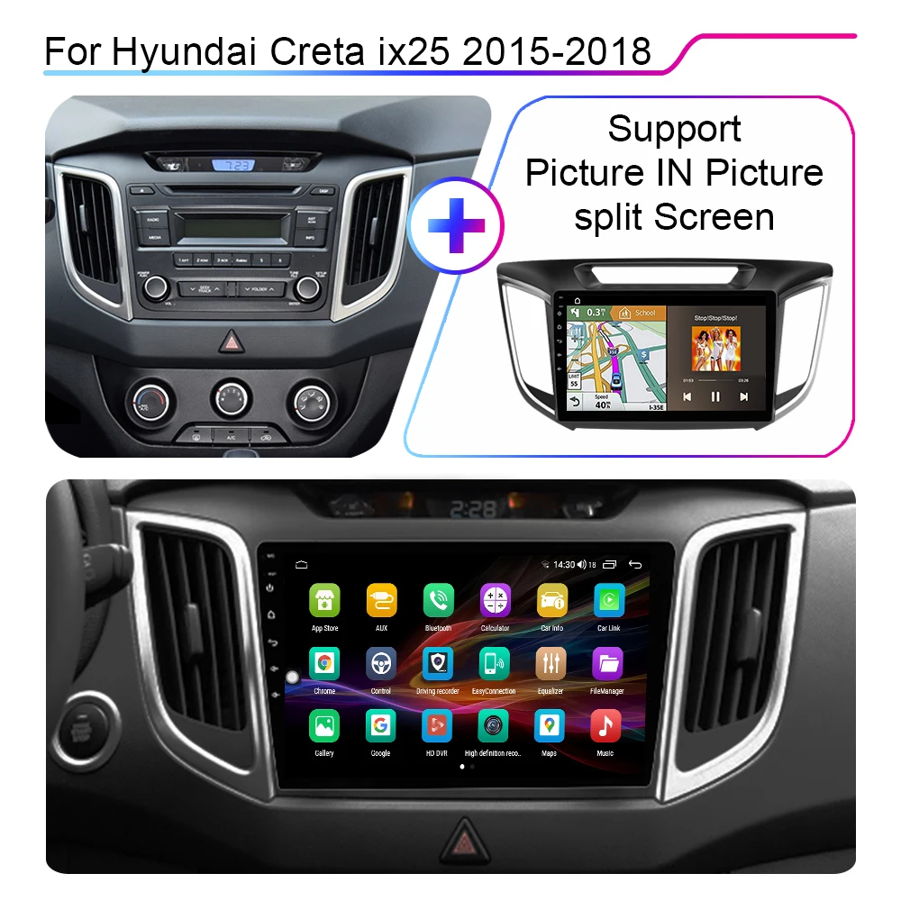 Автомагнитола XIMA XV6 Pro 2 din Android 10 Gps-навигация мультимедийный видеоплеер для hyundai ix25