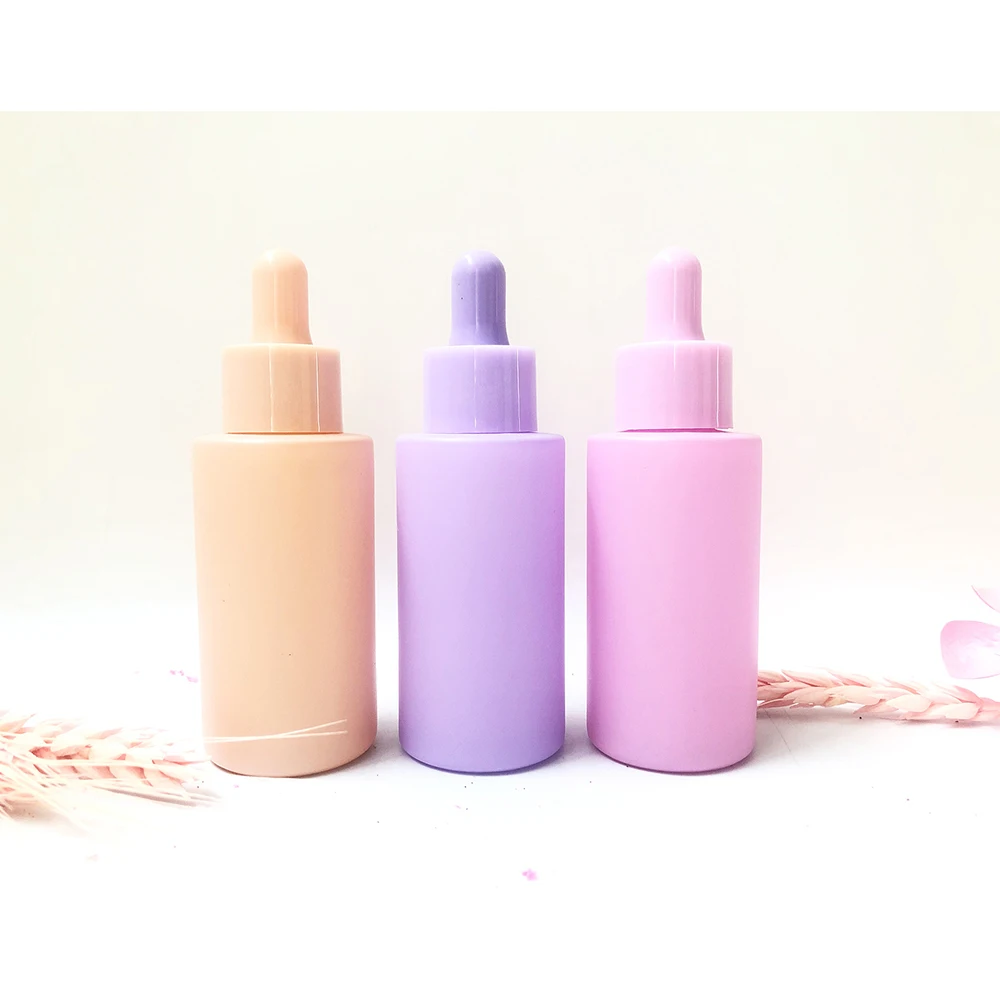 

40ml Vacuum Frosted Multicolor Glass Dropper Bottle Can Be Refilled And Can Be Customized Logo