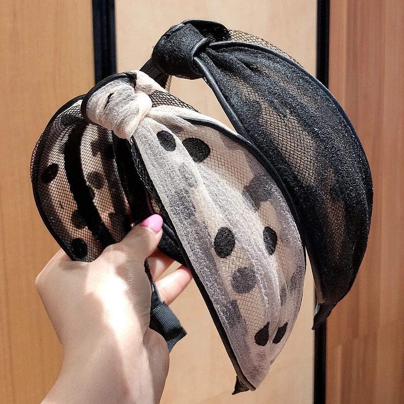 Женский кружевной ободок с широкими краями волнистым узором аксессуары для