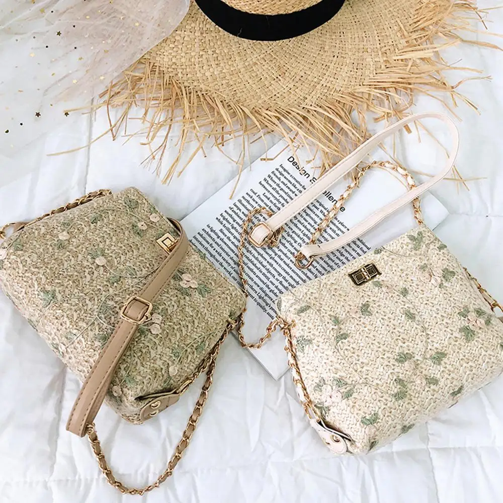 Женская сумка мессенджер с квадратным кружевным плетением простая стильная