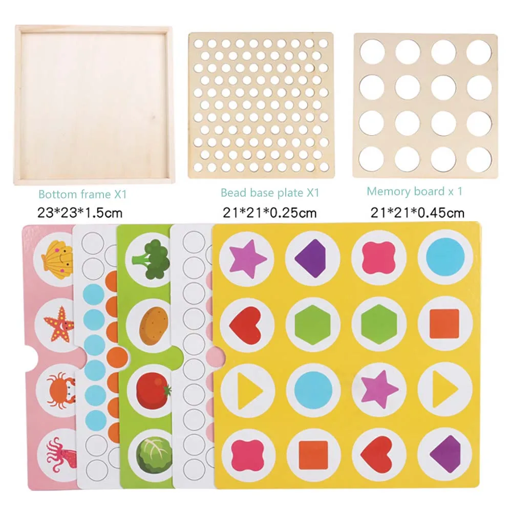 

Montessori Clip Beads Kid Chopsticks Bead Color Sorting Matching Memory Board Game Toys Hands Brain Training Education Toys Gift