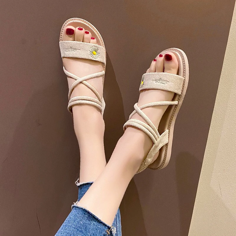 

Comfort Shoes for Women Clogs Wedge 2021 Sandals Clear Heels All-Match Suit Female Beige Platform Low New Fashion Girls Summer E