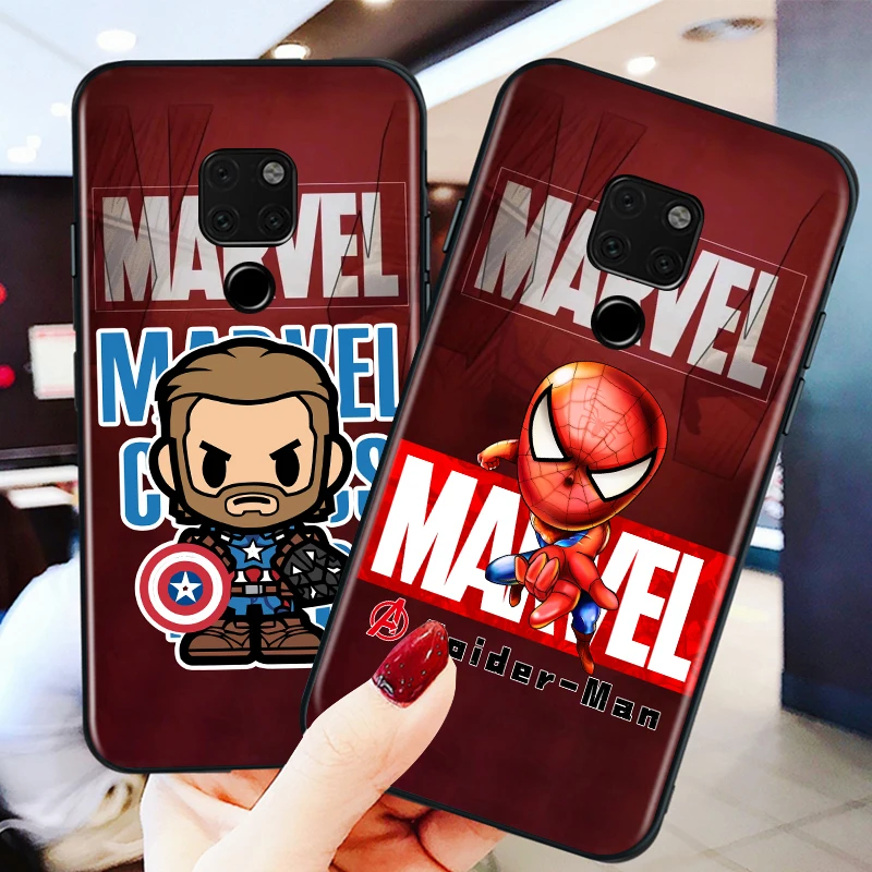 

MARVEL hero for huawei Mate 10 20 30 40 Lite Pro X Lite RS Plus TPU Black Phone Case
