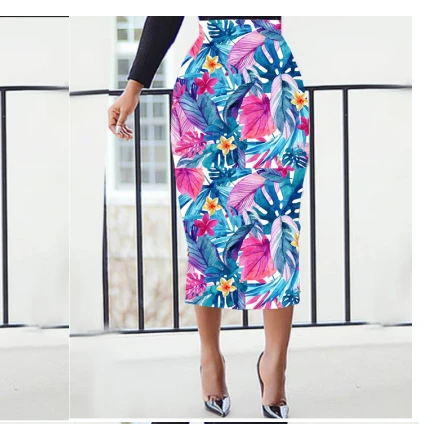 

Women Print Party Skirt High Waist Vintage Bocydon Slim Office Ladies Elegant Classy Female African Slim Fit Event Summer Jupes