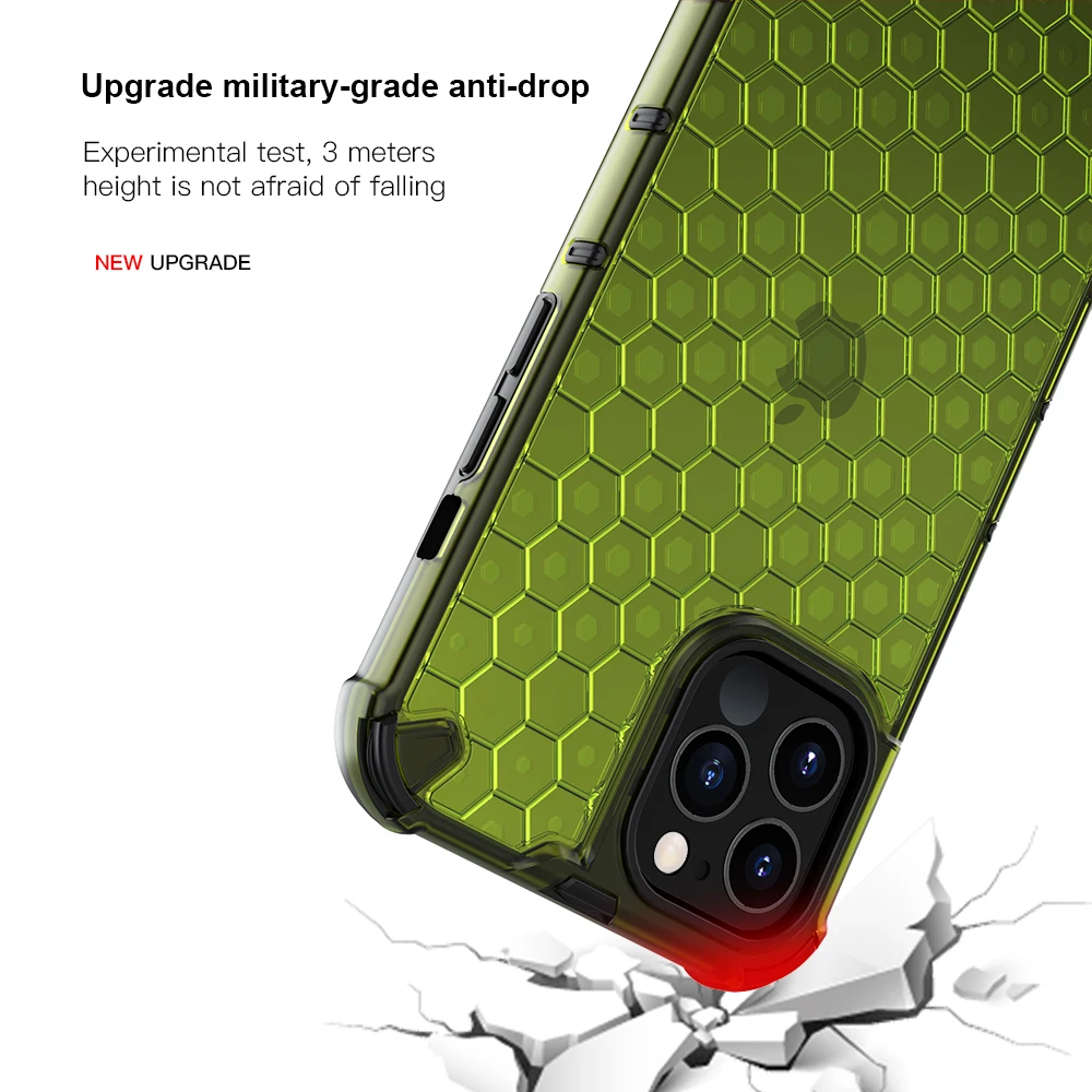 KEYSION Shockproof Case for iPhone 12 Mini 12 Pro 11 Pro Max 6s Plus Honeycomb Phone Cover for Apple iPhoneSE 2020 7 8 XR XS Max
