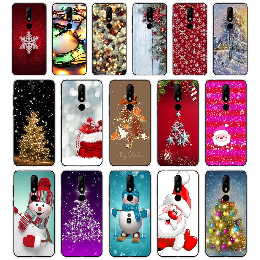 76SD счастливая Рождественская елка Снежинки Мягкий Силиконовый ТПУ чехол для телефона Nokia 2 2,1 2,3 3 3,1 4,2 5. 5,1 6 7,2 8 Plus чехол