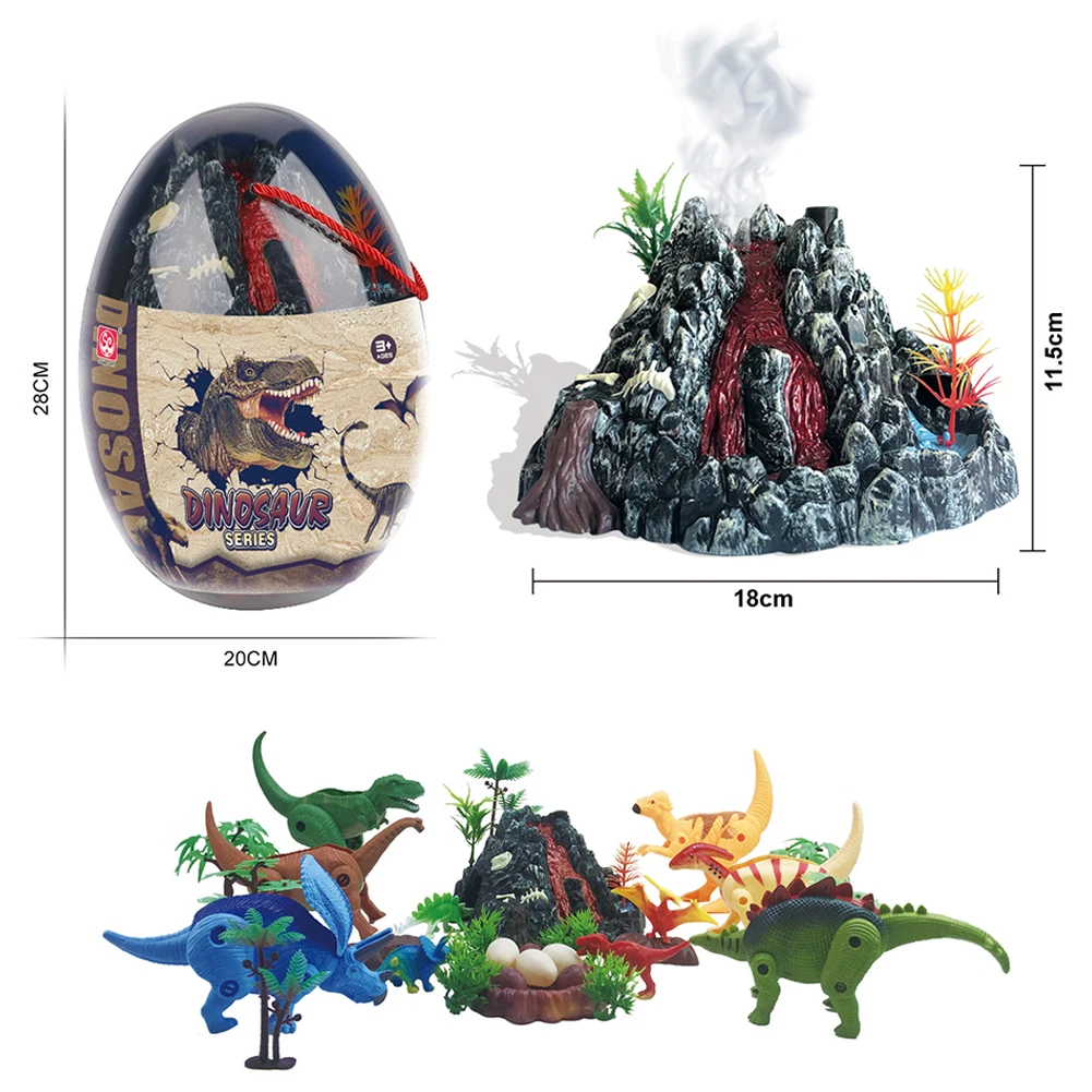 

Simulation Of Ancient Volcano Dinosaur Model Toy Desktop Decor Realistic Figures Toys Set Model World Toys Kit For Children Kids