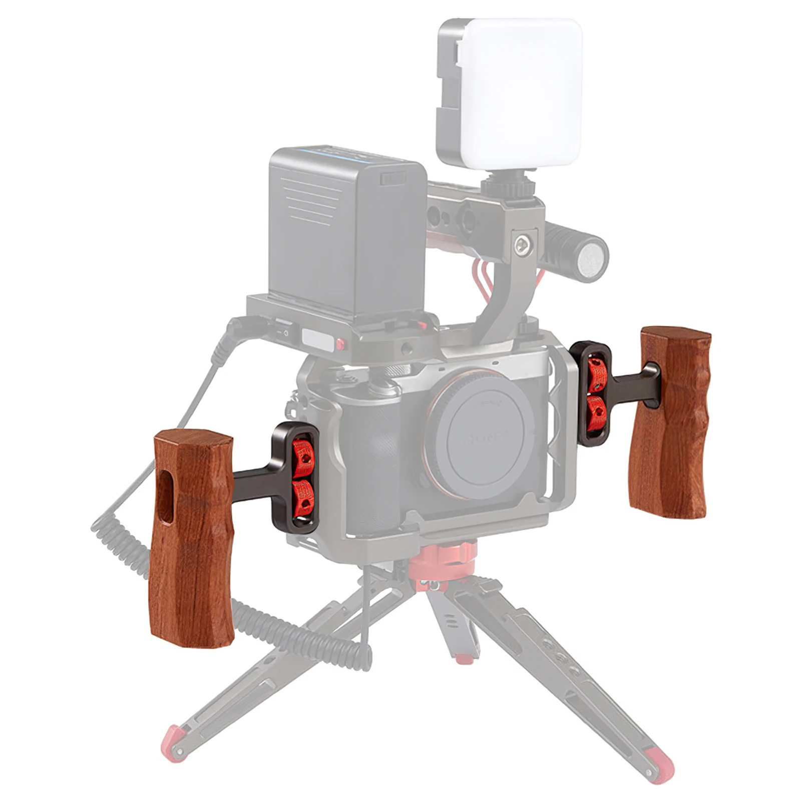 

Wood Camera Cage Handle Cage Single Side Handle Wooden Hand Grip Anti-Slip Design With 1/4 Screw Hole Cold Shoe Mount