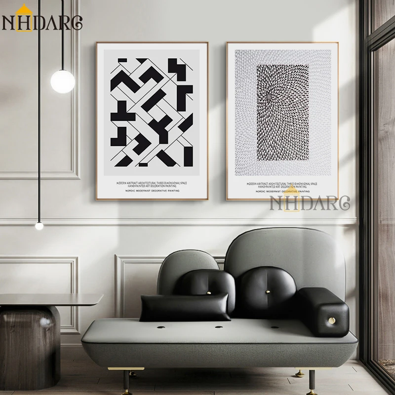 

Black White Abstract Canvas Print Simplicity Art Painting Posters Wall Pictures Nordic Modern Fashion Room Home Decoration