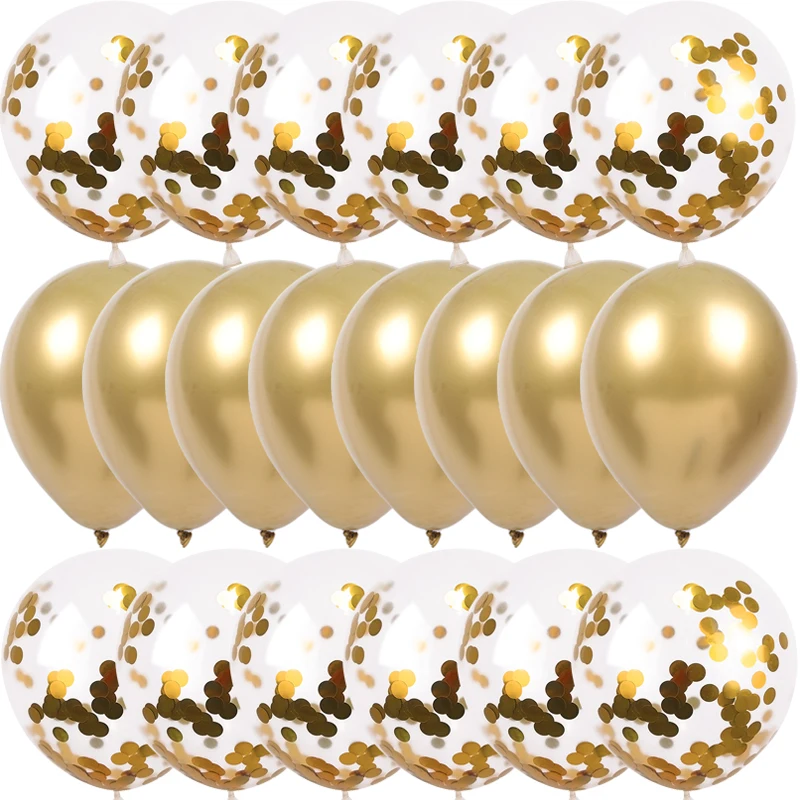 

20Pcs Happy Birthday Party Latex Balloons For Home Wall Ballon Garland Metal Helium Globos Wedding Decoration Golden Baloons