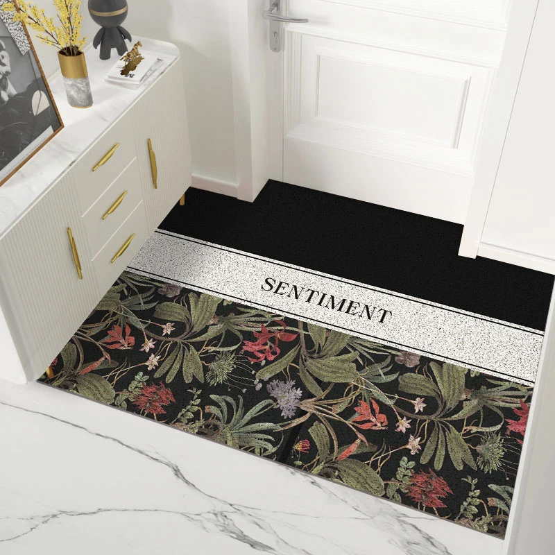 

Nordic Home Doormat Kitchen Bathroom Bedroom Living Room Carpet Silk Loop Non-slip PVC Mat Custom Size Entrance Front Door Mat