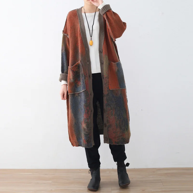 

Новинка 2021, шерстяные свитера, винтажное пальто, вязаный кардиган с рукавом летучая мышь