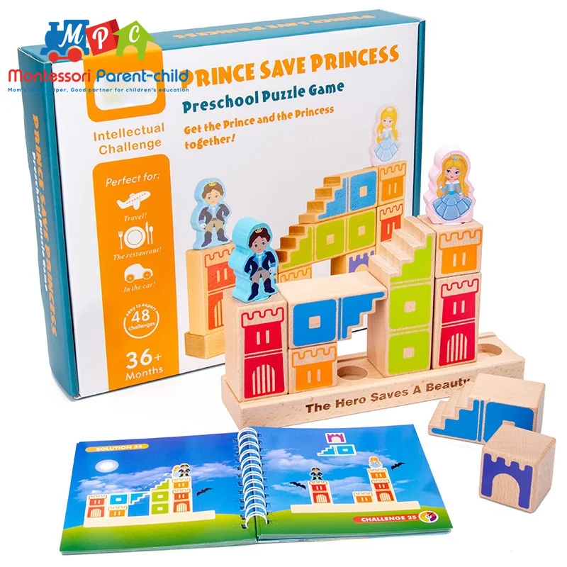

Montessori Camelot Jr Houten Bouwstenen Speelgoed Prince Besparen De Prinses Interactieve Spel Voor Kinderen 3d Blokken