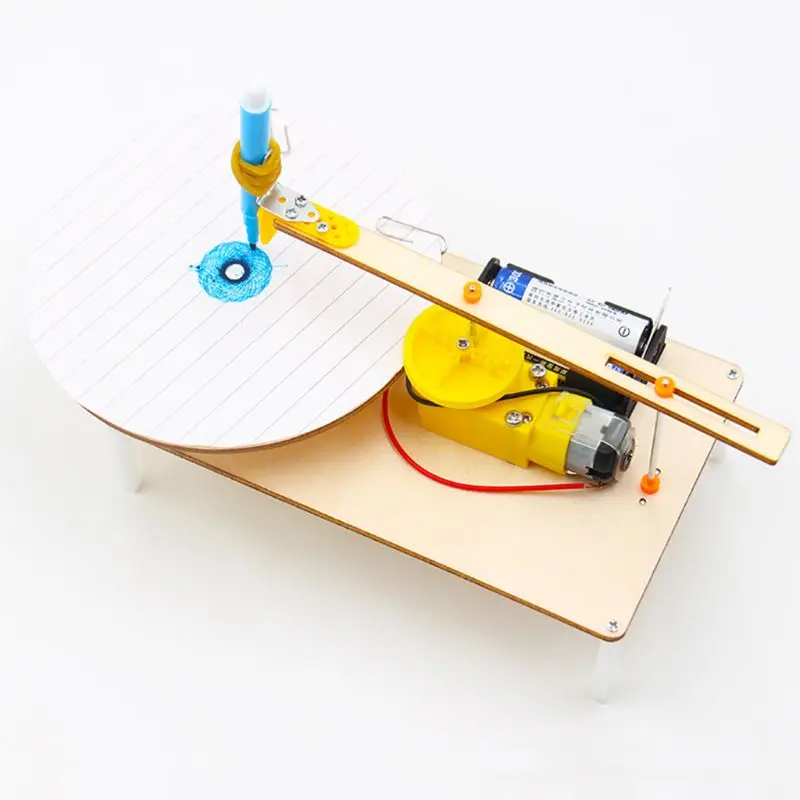 

Creative DIY Electric Plotter Drawing Assembled Kits Children Handmade Graffiti Toy Science Apparatus Physics Experiment Set