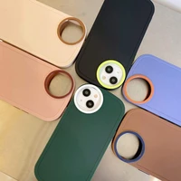 for iphone 13 11 pro max 12 xs xr pure color 2 in 1 tpu circle camera hole cover cases for iphone 7 8plus soft rubber phone case