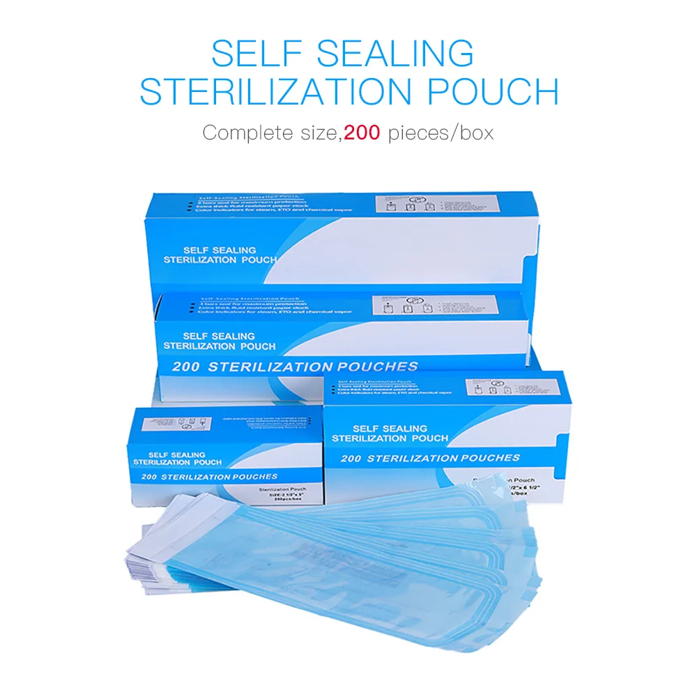 Самозапечатывающиеся мешочки для стерилизации татуировок сумка 4 размера