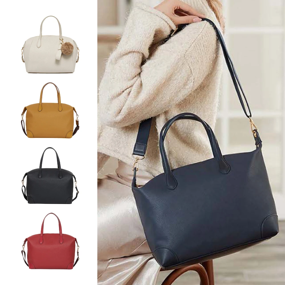 

Fashion PU Leather Tote Bag Casual Large Storage Boston Bag Box-shaped Solid Handbag Luxury Shoulder Bag Designer Crossbody Bag