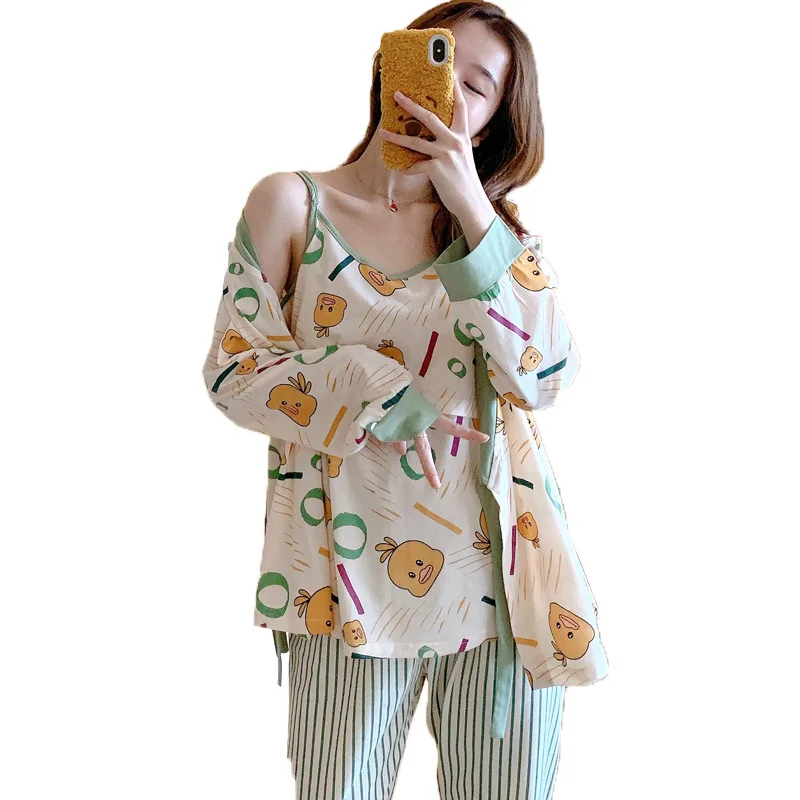 

Pregnant Women Winter Sets Pyjama Maternity Set Clothes Cotton Breastfeeding Sleepwear Maternity and Nursing Top and Pant Set