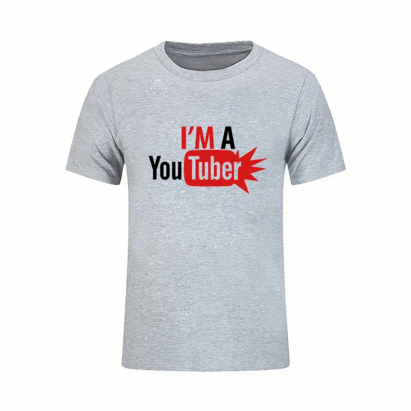 Повседневные футболки мужские новый дизайн I'm a Youtuber топ вырез лодочкой хлопок