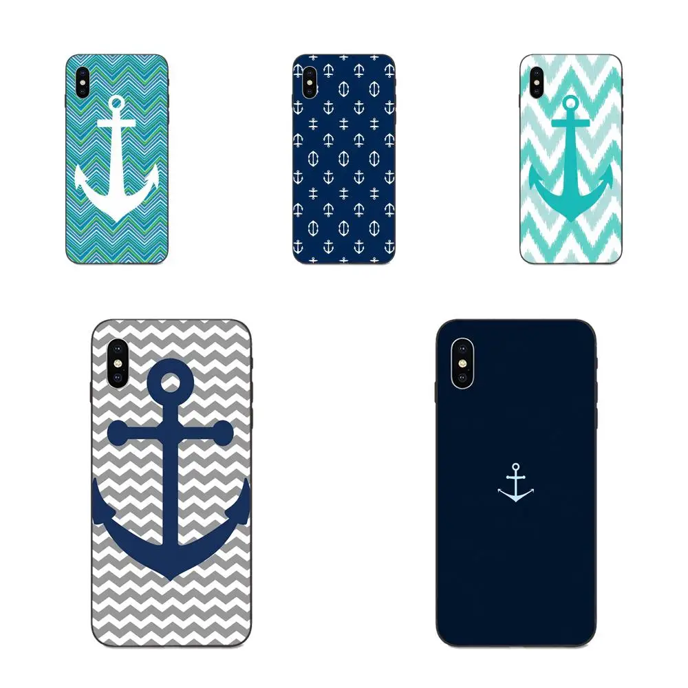 Маленький бирюзовый и темно синий якорь мягкие чехлы для Galaxy A10S A20S A2 Core A30S A40S A50S A70S