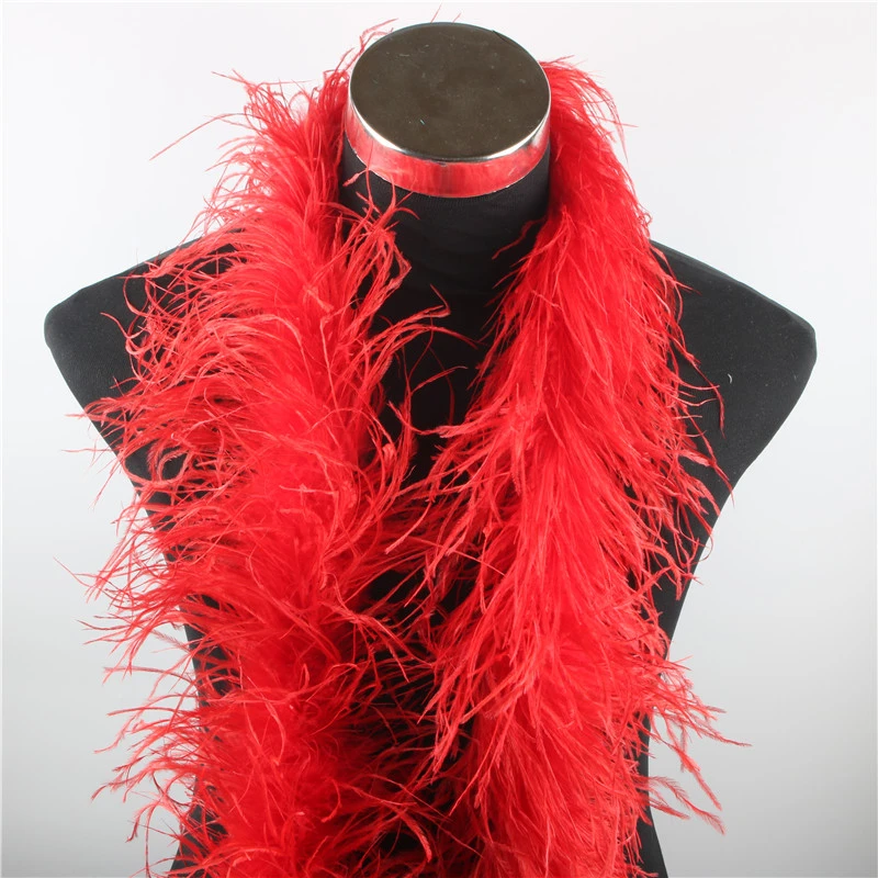 6 Layer 2pcs/lot high quality fluffy Red Ostrich Feather Boa Costume Wedding party decoration plume DIY feathers for crafts | Дом и сад