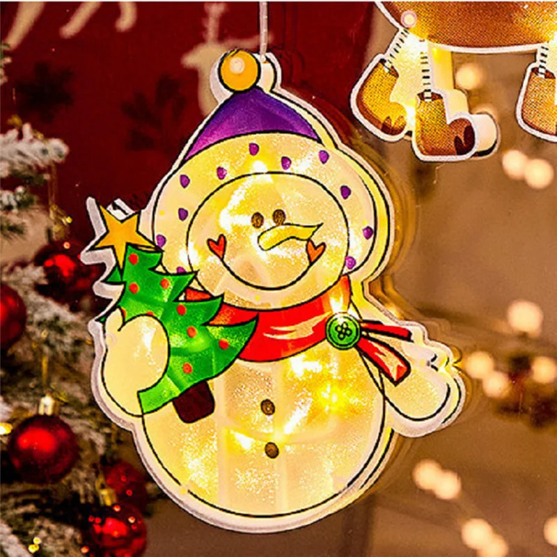 

Merry Christmas Decor Wall Hanging Door Window Santa Claus Elk Snowman Ornaments Xmas Pendant Decor For Home 2021 Navidad