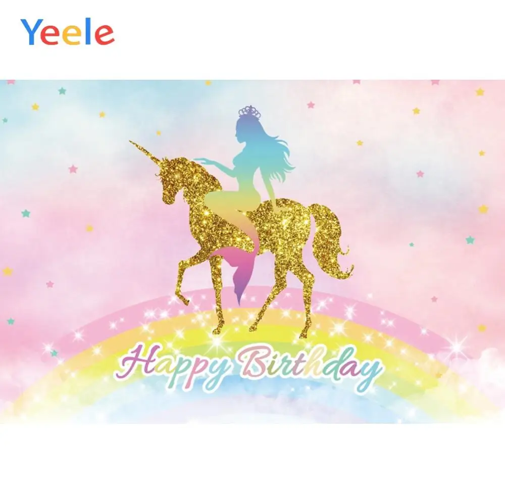 Yeele Единорог Русалка Радуга день рождения ребенка фотофоны индивидуальные