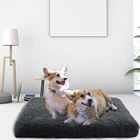 Мягкая кровать для собаки, длинная плюшевая подушка для собаки, кровать для средних и больших собак, коврик для сна, зимняя теплая кровать для кошек, съемная подушка для питомца