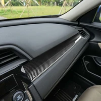 dry carbon fiber co drivers seat central control panel auto interior decoration strip for honda civic the tenth generation