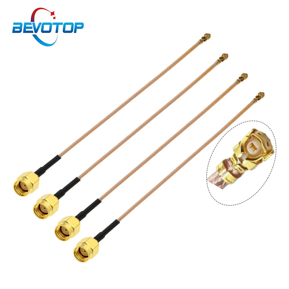 BEVOTOP 10pcs/lot U.FL/IPX IPEX Female to RP-SMA MALE Connector Antenna WiFi Pigtail Extension Cable ufl ipex RG178 Mini PCI
