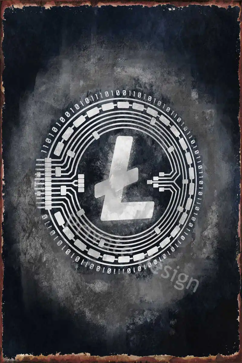

Винтажный металлический знак Litecoin, жестяные таблички, Настенный декор, декор для комнаты, ретро постер для искусства дома, клуба, мужской пе...