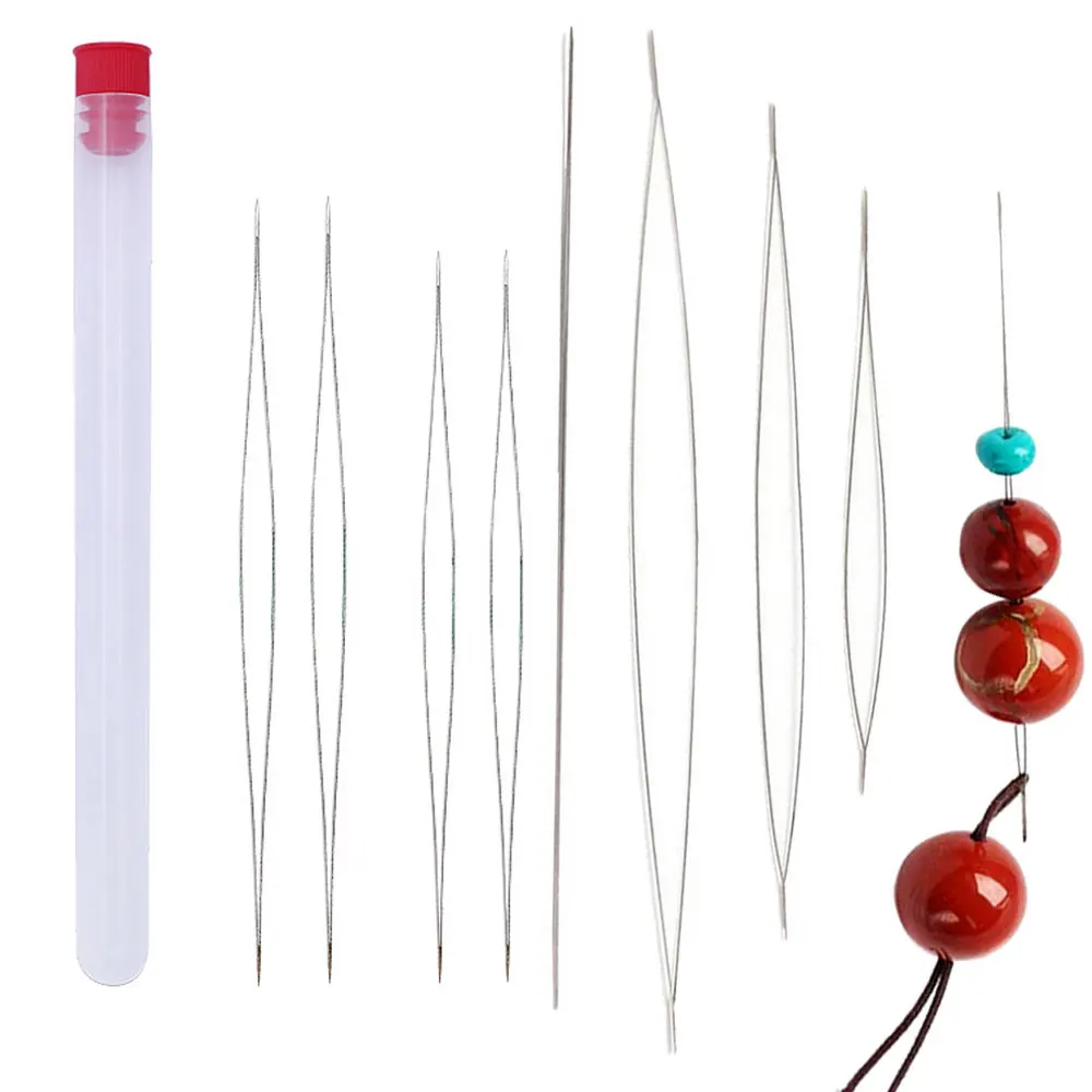 10 шт. изогнутые иглы для бисероплетения с большим глазом браслета ожерелья