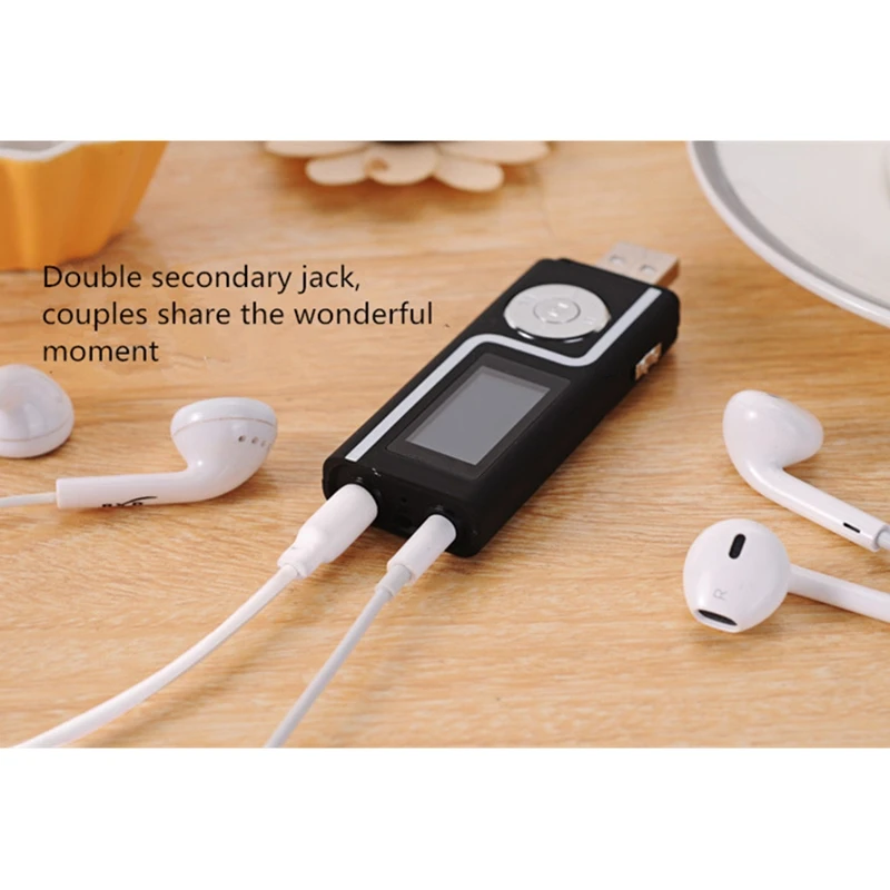 Top Mp3 Music Player 16Gb Recording Function With Fm Two Headphone Jack U Disk Mini Walkman Black Plastic | Электроника