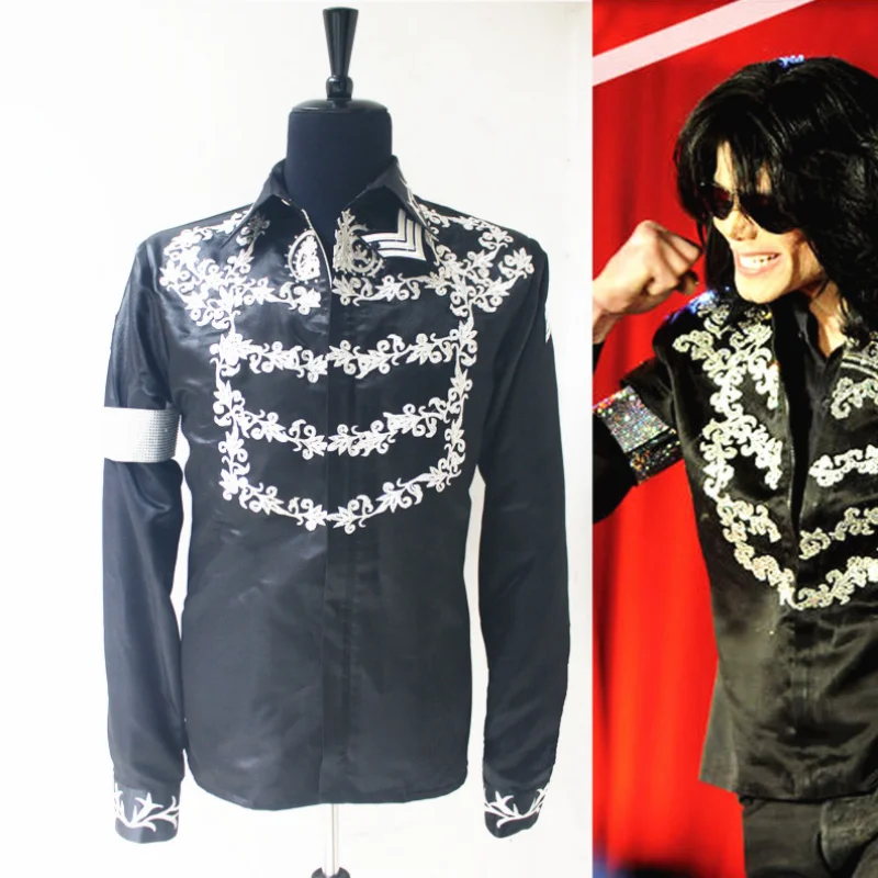 

Профессиональный MJ de MICHAEL JACKSON, chaqueta negra, camiseta diamantes