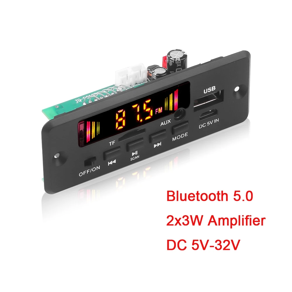 2x25 Вт усилитель Bluetooth 5 0 MP3 плеер декодер доска 6-12 в автомобильный FM радио модуль с