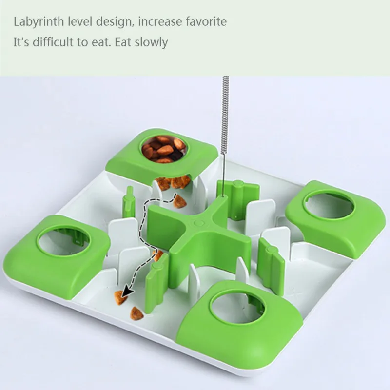 

Pet Maze Foraging Toy Cat Pet Chew Toy Spring Feather Stick Pet Interactive Toy Slow Feeding Pet Trainning Toy