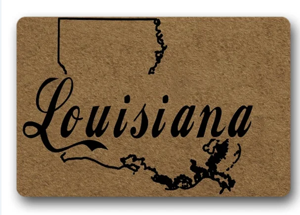 

Funny Printed Doormat Non-slip Doormat "louisiana map "tive Designed Door Mat Entrance Floor Mat 18x30inch