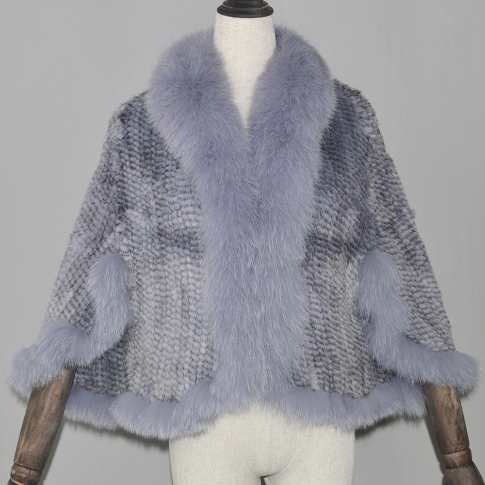 Лидер продаж 2020 натуральный мех норки Пашмина Женское зимнее пончо из