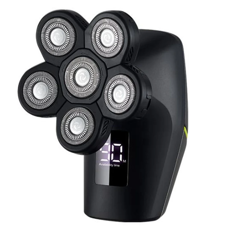 

Style 6 in 1 Rechargeable Electric Shaver Six Floating Heads Bald Head Shaver Grooming Kit Shaver for Men