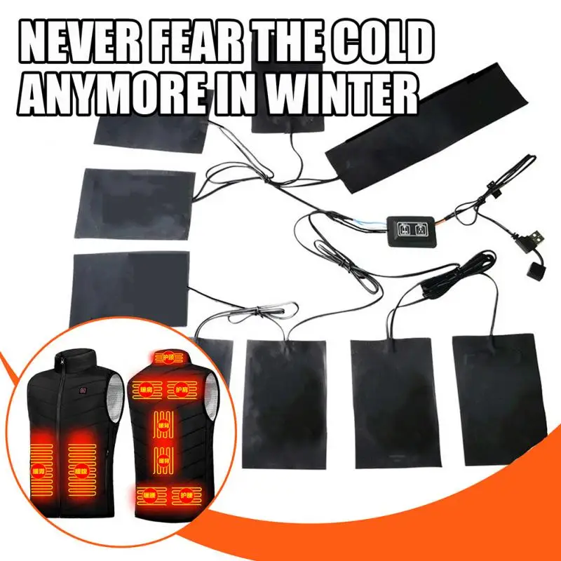 

Зимняя грелка для рук, грелка из углеродного волокна, грелка с USB, водонепроницаемая зимняя грелка для ног, наколенник, грелка