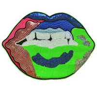 wholesale patches sequins large lip mouth badge cloth patch sticker clothing accessories iron on patches for clothing