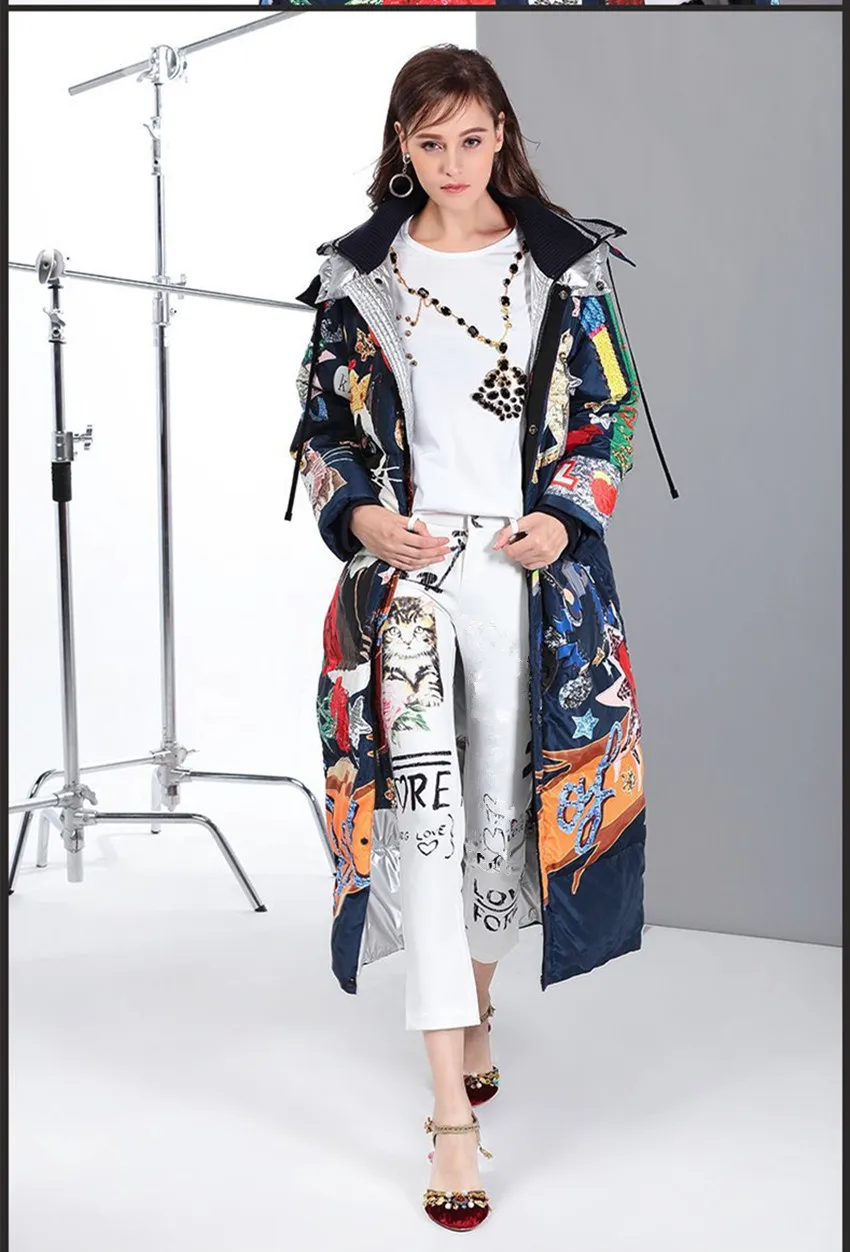 Европейский и американский стиль 2018 осень/зима женские модные свободные парки с