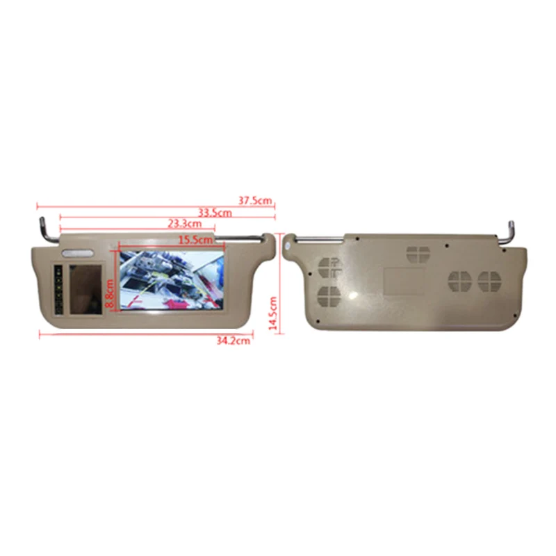 7 Inch Car Sun Visor Mirror Screen LCD Monitor DC 12V Beige Interior for AV1 AV2 Player Camera | Автомобили и мотоциклы