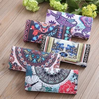 fashion multifunctional women wallet color printing long mobile phone bag multi layer women big flower color matching coin purse