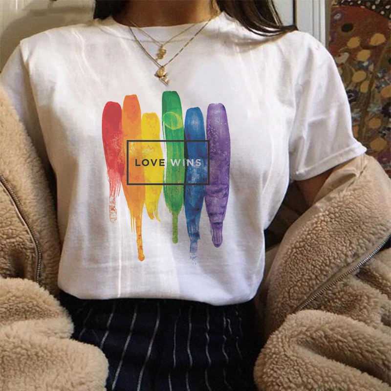 Женская футболка ЛГБТ каваи радужная для геев лесбиянок топы с принтами в стиле